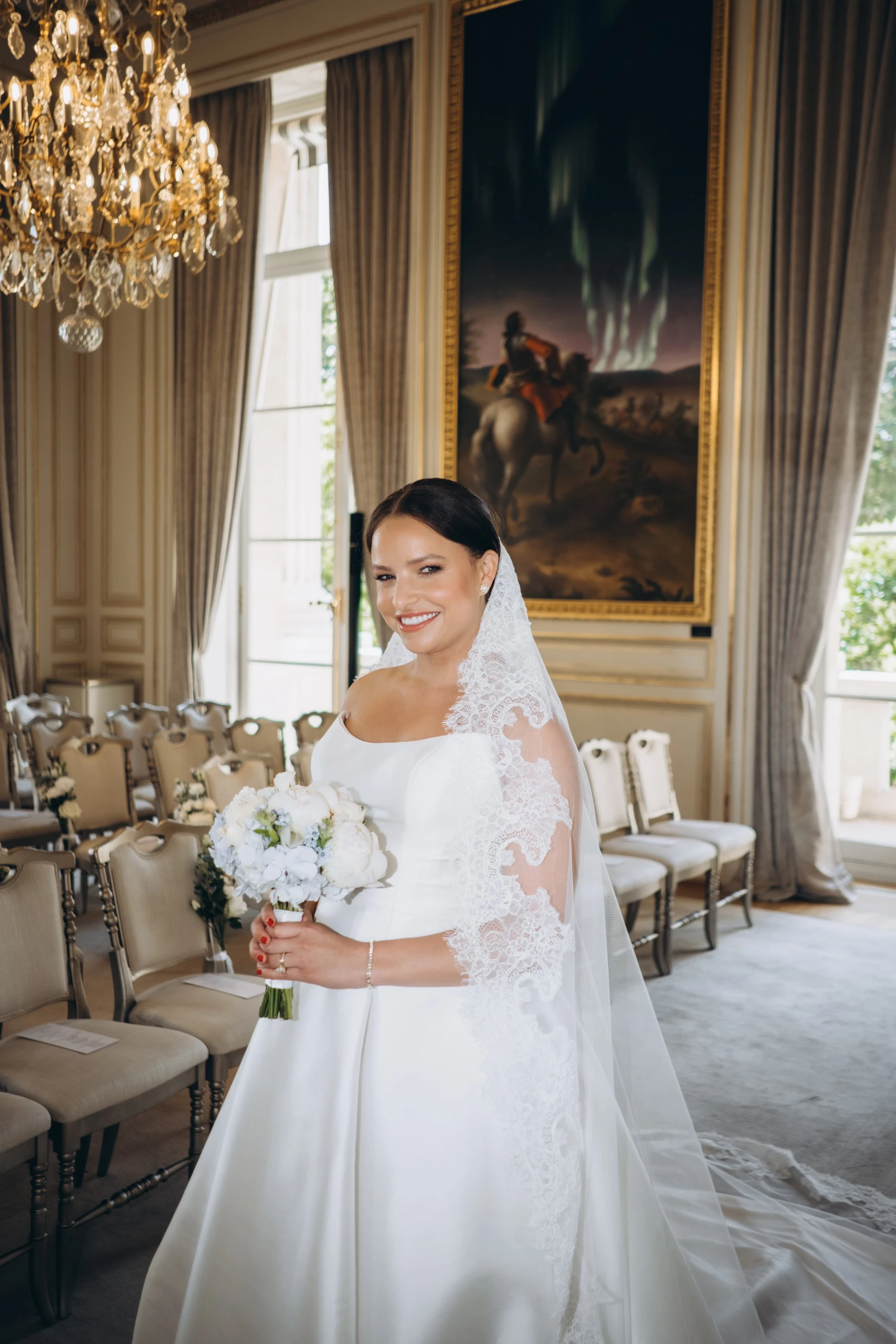 Bride alone in the ceremony salon