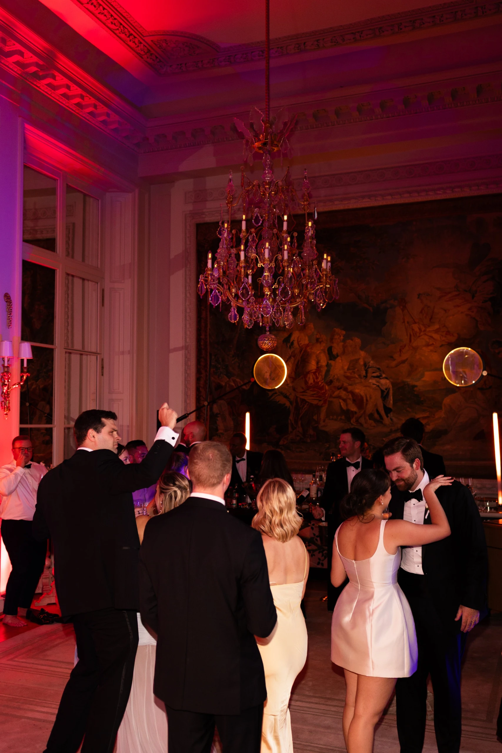 Party lights on the dance floor
