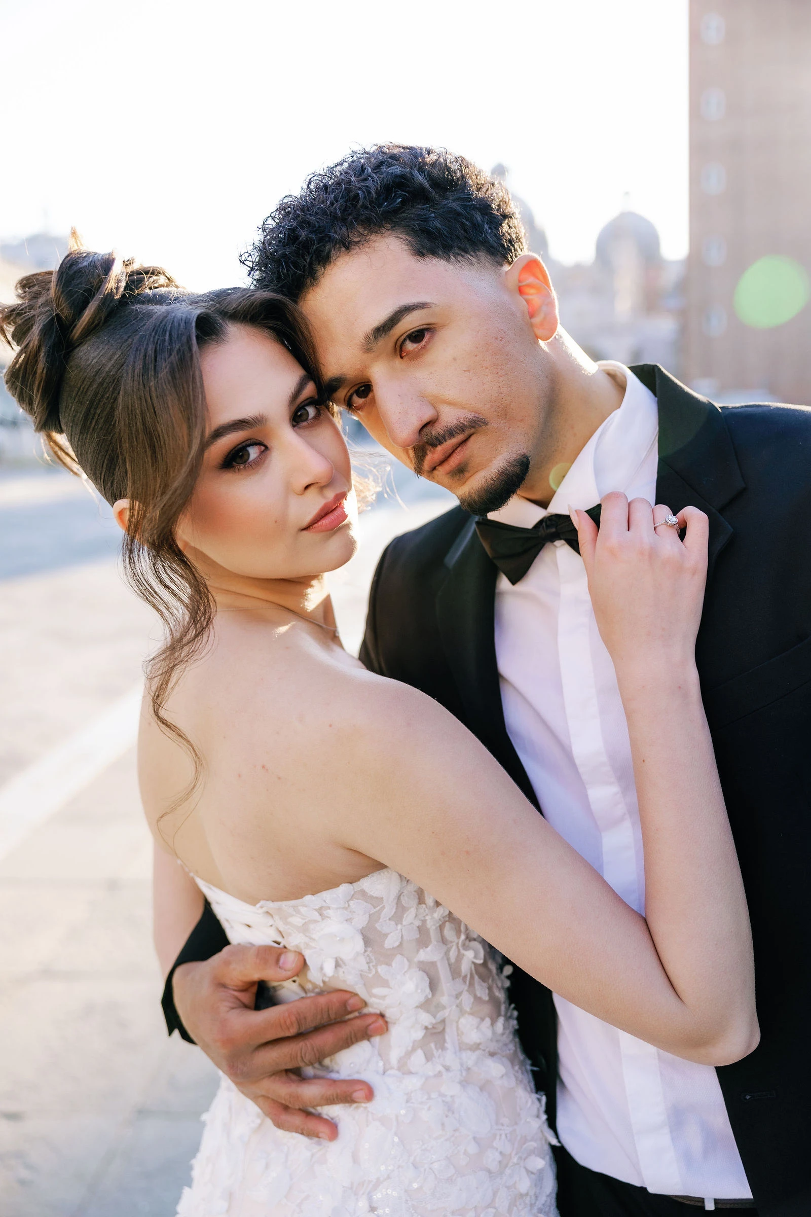 Couple close together in St Mark's Square
